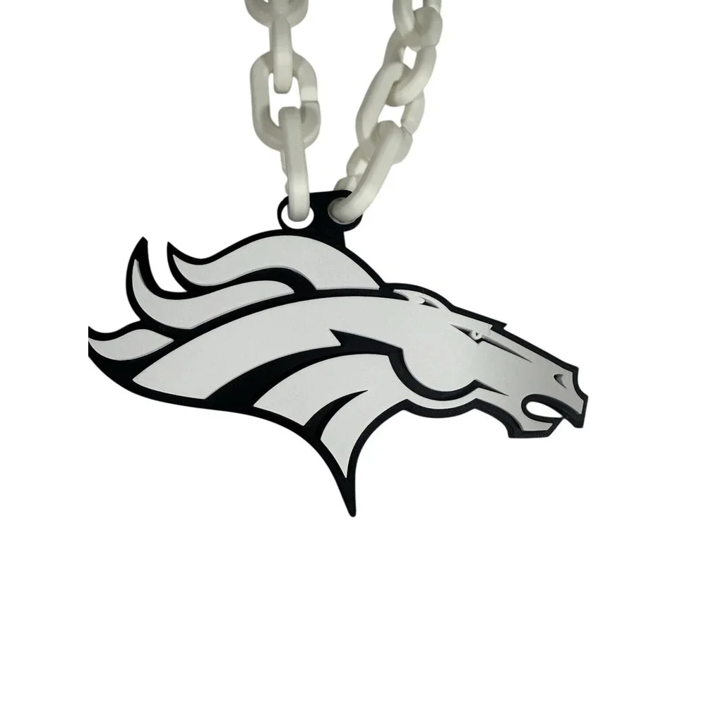 Broncos Chain Necklace 3D Printed Salute to Service‎ Fan Gear Football